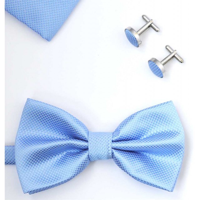 Set papion, batista si butoni bleu 